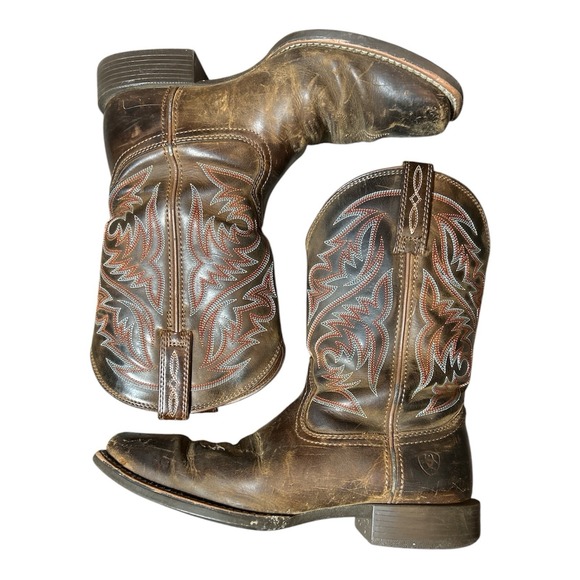 ARIAT MEN'S 8.5D SPORT HERDSMAN WESTERN PERFORMANCE BOOTS SQUARE TOE - Picture 2 of 6